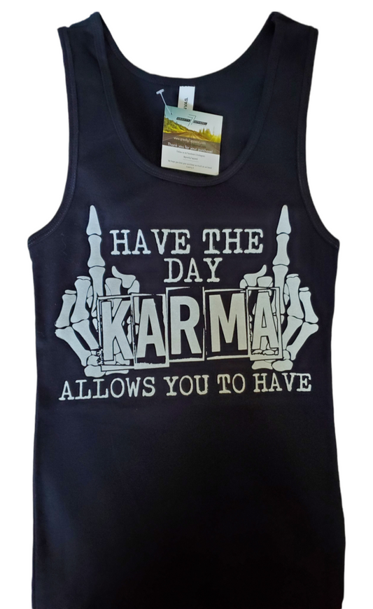 Karma Tank - Medium / Black / Cotton - Tank Top